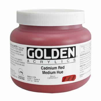 Golden Heavy Body Acrylics, 32 oz, Cadmium Red Medium Hue