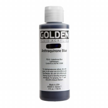 Golden Fluid Acrylics, 4 oz, Anthraquinone Blue