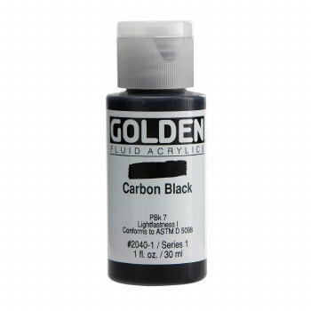 Golden Fluid Acrylics, 1 oz, Carbon Black