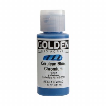 Golden Fluid Acrylics, 1 oz, Cerulean Blue Chromium