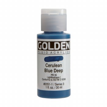Golden Fluid Acrylics, 1 oz, Cerulean Blue Deep