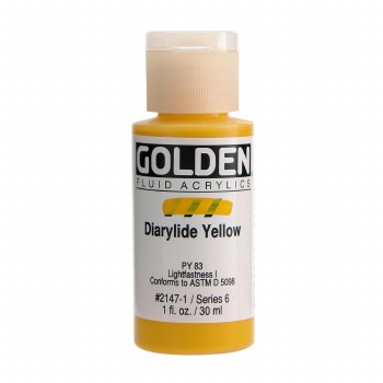Golden Fluid Acrylics, 1 oz, Diarylide Yellow