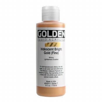 Golden Fluid Acrylics, 4 oz, Iridescent Bright Gold
