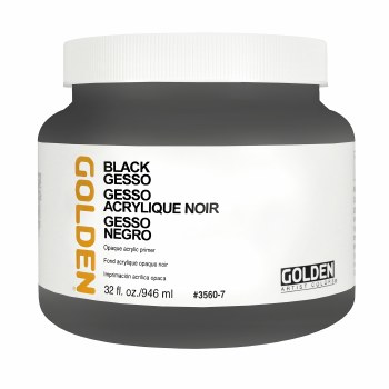 Gesso, Black Gesso, Quart (32 oz.)