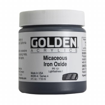 Golden Iridescent Acrylics, 4 oz Jars, Micaceous Iron Oxide