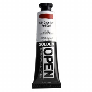 Golden OPEN Acrylics, 2 oz, C.P. Cadmium Red Dark