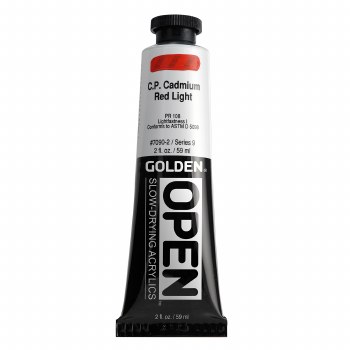 Golden OPEN Acrylics, 2 oz, C.P. Cadmium Red Light