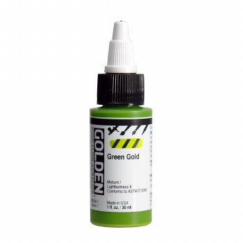 Golden High Flow Acrylics, 1 oz, Green Gold