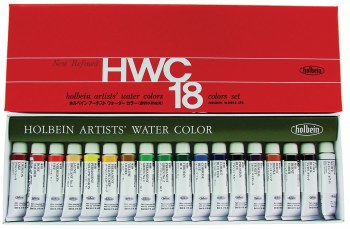 Holbein Artists Watercolor 18-Color 5ml Set, Tubes