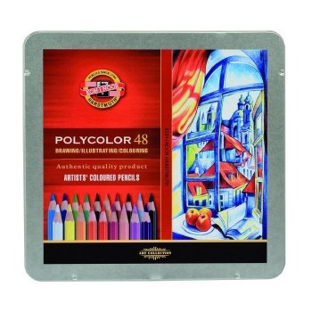 Polycolor Artists Colored Pencil Sets, 48-Color Set