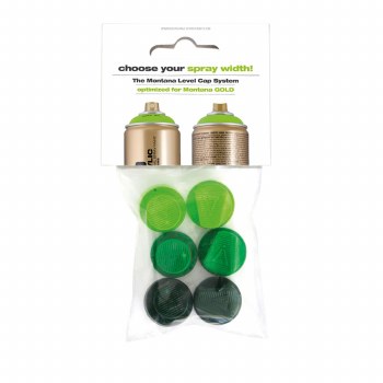 Montana Green Level Spray Caps, 6-Cap Set - Carded
