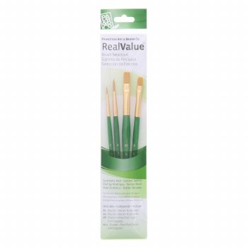 Real Value 4 Brush Golden Taklon Brush Set