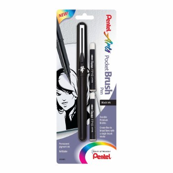 Pocket Brush Pens, Pocket Brush Pen With 2 Black Ink Refills
