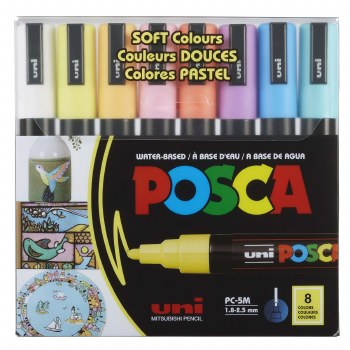 POSCA Paint Marker Sets, 8-Color PC-5M Soft Color Set