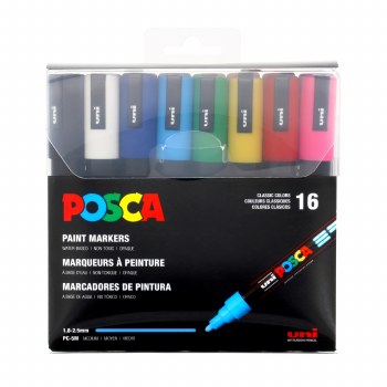 POSCA Paint Marker Sets, 16-Color PC-5M Medium Set