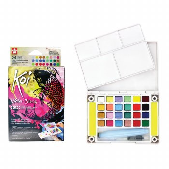 Koi Creative Art Colors (CAC) Watercolor Sets, 24-Color Set