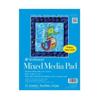 Kids Mixed Media Paper Pad, 9x12, 15 Shts/Pad