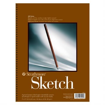 Strathmore Sketch Paper Pads - 400 Series, 9" x 12" - 100/Shts. - Wire Bound Pad