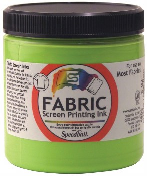 Fabric Screen Printing Inks, 8 oz., Fluorescent Lime Green