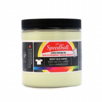 Night Glo Phosphorescent Screen Printing Ink, White - 8 oz.