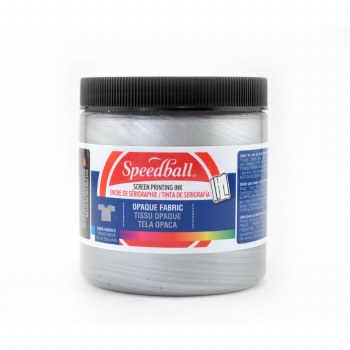 Opaque Fabric Screen Printing Ink, 8 oz. Jars, Silver