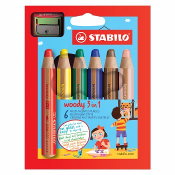 STABILO Woody 3 in 1, Sets, 6-Color Set