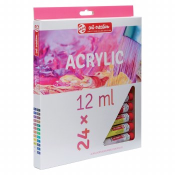 Art Creation Acrylic Sets, 24 Color Set - 12ml Tubes