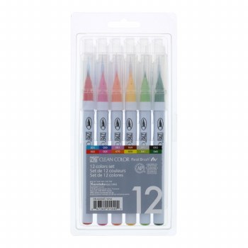 Clean Color Real Brush Marker Sets, 12-Color Set