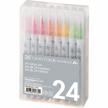 Clean Color Real Brush Marker Sets, 24-Color Set