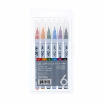 Clean Color Real Brush Marker Sets, 6-Color Set