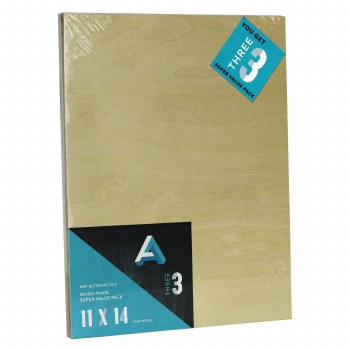 Wood Panel Value Packs, 11" x 14", 5mm Profile - 3/Pkg.