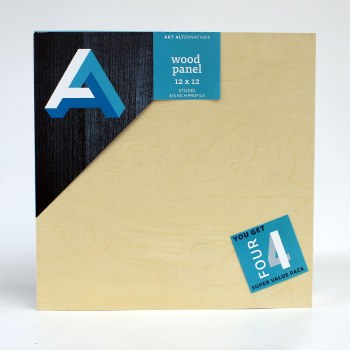 Wood Panel Value Packs, 12" x 12" - Studio Profile, 4/Pkg.