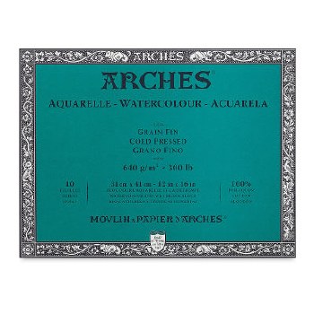 Arches Watercolor Blocks, Cold-Pressed, 300lb, 12" x 16", 20 Sheets