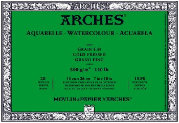 Arches Watercolor Blocks, Cold-Pressed, 140lb, 7" x 10", 20 Sheets