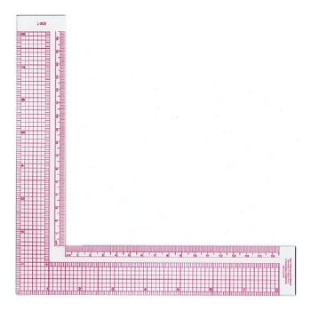 L-Square Plastic Inch & Centimeter Ruler, 8 in.