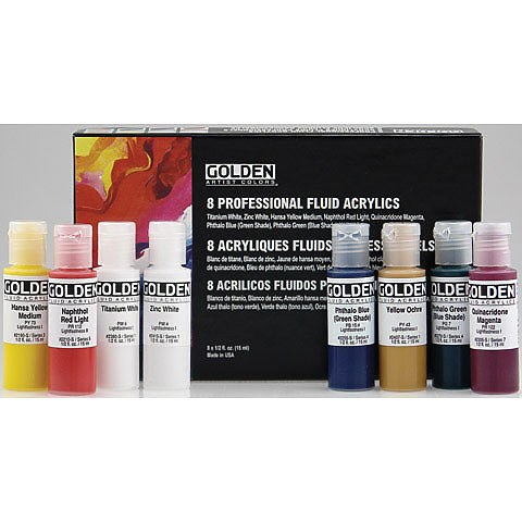 Golden Fluid Acrylics 8-Color Set - Forstall Art Center