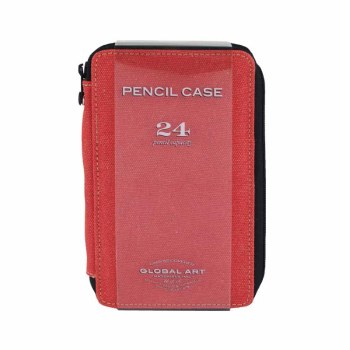 Canvas Pencil Cases, 24 Pencil Capacity - Rose