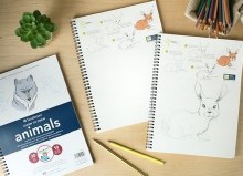 Learning Series Drawing Pads, Animals - 64 lb. 40 Pages Wire Bound