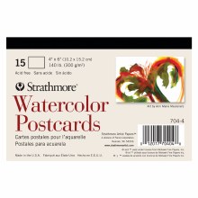 Watercolor Postcards, Blank Postcards, 15 Sheets
