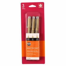 Pigma Micron Pen Sets, Black Ink, 3 Pen Set