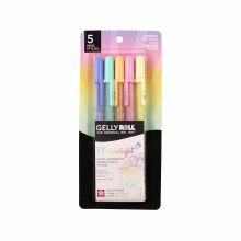 Gelly Roll Moonlight Pen Set, 5-Color Bold Pastels - Pastel Green, Pastel Yellow, Pastel Orange, Pastel Pink, Pastel Periwinkle