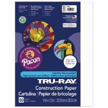 Tru-Ray Construction Paper, 9 in. x 12 in., White