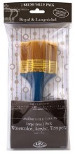 Zip N Close Large Area Brush Set, 3 Pieces. Flat Gold Taklon