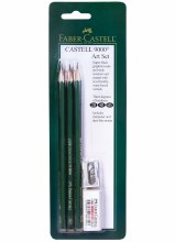 Castell 9000 Pencil Sets, 3-Pencil Blistercarded Set