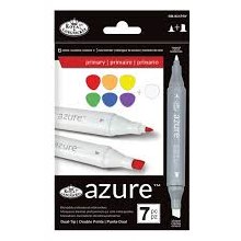 Azure Alcohol Markers Primary Set of 7