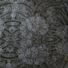 Lamali Decorative Lokta Paper, Rhododendron - Anthracite, Black Silkscreen