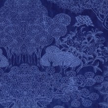 Lamali Decorative Lokta Paper, Kongpo - Blue, Light Blue Silkscreen