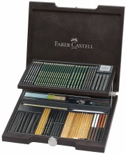 Faber-Castell Pitt Monochrome 85-Set Wooden Case