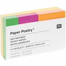 Assorted Sticky Note Set, Neon Yellow & Green, 4 Sizes Per Package