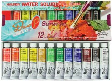 Holbein DUO Aqua Oil 12-Color 10ml Set, 10ml Tubes